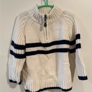The Children's Place Cream and Black Striped Sweater